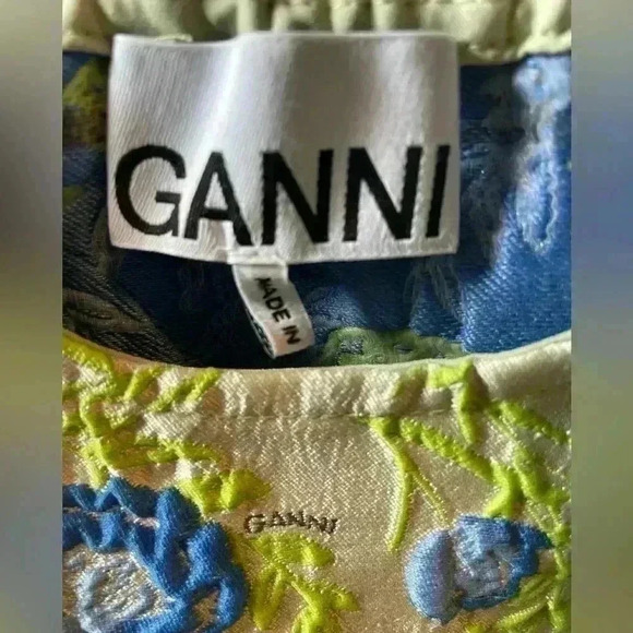 New Ganni Floral jacquard off shoulder blouse top size EU 38 US 6 - Picture 11 of 11